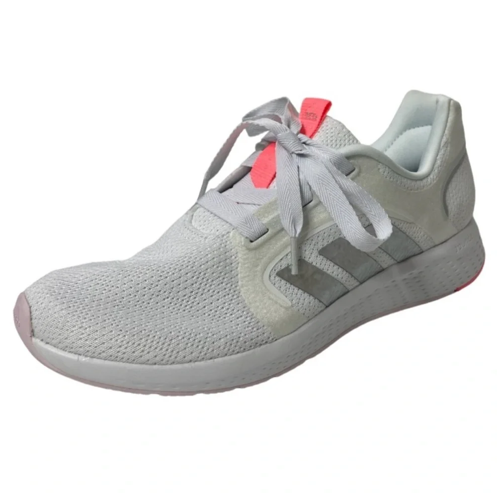 Adidas Bounce Edge Athletic Shoes Running Gray White Silver Coral Pink Size 11